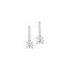 Elsa Lee Paris sterling silver earrings with two claws set princess cut clear Cubic Zirconia and diamond cut Cubic Zirconia on t
