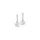 Elsa Lee Paris sterling silver earrings with two claws set princess cut clear Cubic Zirconia and diamond cut Cubic Zirconia on t