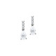 Elsa Lee Paris sterling silver earrings - two claws set pear-shaped clear Cubic Zirconia and six diamond cut Cubic Zirconia