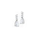 Elsa Lee Paris sterling silver earrings - two claws set pear-shaped clear Cubic Zirconia and six diamond cut Cubic Zirconia