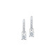 Elsa Lee Paris sterling silver earrings with 2 pendant claws set diamond cut clear Cubic Zirconia and Cubic Zirconia on the hoop