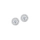 Boucles d'oreilles puces Elsa Lee Paris, forme cercles deux rangs d'oxydes de Zirconium blancs, en argent 925