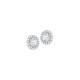 Boucles d'oreilles puces Elsa Lee Paris, forme cercles deux rangs d'oxydes de Zirconium blancs, en argent 925