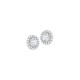 Elsa Lee Paris sterling silver studs earrings with two claws set diamond cut Cubic Zirconia surrounded by their crowns of Zircon