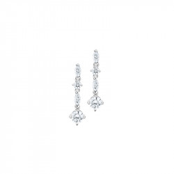 Boucles d'oreilles pendantes Elsa Lee Paris, en argent 925, oxydes de Zirconium différentes formes