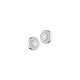 Elsa Lee Paris sterling silver earrings with 2 close set diamond cut Cubic Zirconia surrounded by their crowns of Zirconia