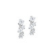 Elsa Lee Paris sterling silver earrings, hoop earrings covered by 5 diamond cut clear Cubic Zirconia each