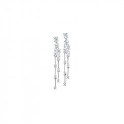Elsa Lee Paris dangling sterling silver earrings with 12 clear Cubic Zirconia