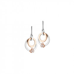 Boucles d'oreilles Elsa Lee Paris, collection Tendance, en argent 925 et anneaux