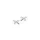 Elsa Lee Paris fine 925 sterling silver earrings, cross pattern with 10 clear Cubic Zirconia