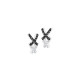 Boucles d'oreilles croix noires et blanches - boucles d'oreilles croisées noir et blanc en argent par Elsa Lee