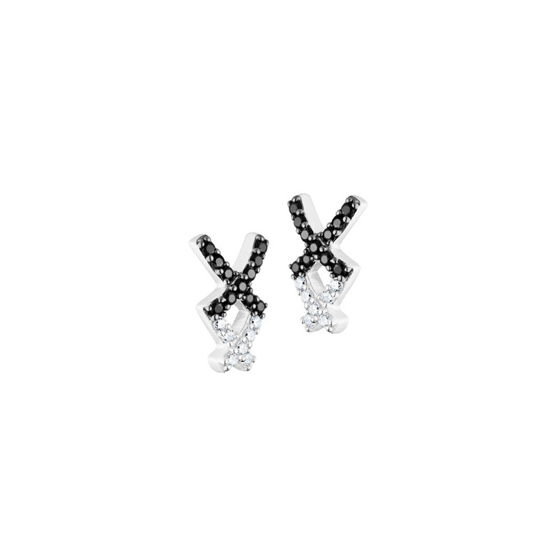 Boucles d'oreilles pendantes Elsa Lee en argent et perles blanches