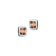 Elsa Lee Paris fine 925 sterling silver earrings with 2 close set chocolate Cubic Zirconia