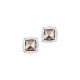 Elsa Lee Paris fine 925 sterling silver earrings with 2 close set chocolate Cubic Zirconia