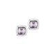 Elsa Lee Paris fine 925 sterling silver earrings with 2 close set aquamarine Cubic Zirconia