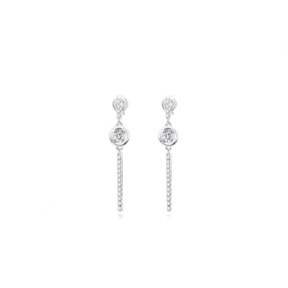 Boucles d'Oreilles pendantes, collection Tradition Elsa Lee Paris, avec oxydes de Zirconium