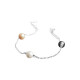 Elsa Lee Paris fine 925 sterling silver bracelet with 3 pearls (grey, white and gold tone)