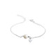 Elsa Lee Paris sterling silver chain bracelet with a 8mm white pearl, one Cubic Zirconia 20cm diameter