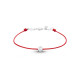 Bracelet Clear Spirit Elsa Lee Paris, oxyde de Zirconium serti clos sur cordon ciré rouge