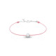 Clear Spirit bracelet from Elsa Lee Paris: one close set Cubic Zirconia on a pink cotton waxed lace