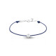 Bracelet Clear Spirit Elsa Lee Paris, oxyde de Zirconium serti clos sur cordon ciré bleu