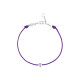 Bracelet Clear Spirit Elsa Lee Paris, oxyde de Zirconium serti clos sur cordon ciré violet