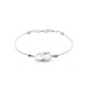 Bracelet Clear Spirit Elsa Lee Paris, motif entrelacé en argent avec 5 oxydes de Zirconium, cordon ciré blanc