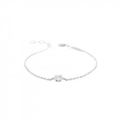 Bracelet Elsa Lee Paris, collection Tradition, chaîne en argent avec oxyde de Zirconium blanc serti griffe