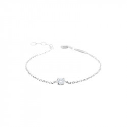 Elsa Lee Paris fine 925 sterling silver chain bracelet with diamond cut Cubic Zirconia