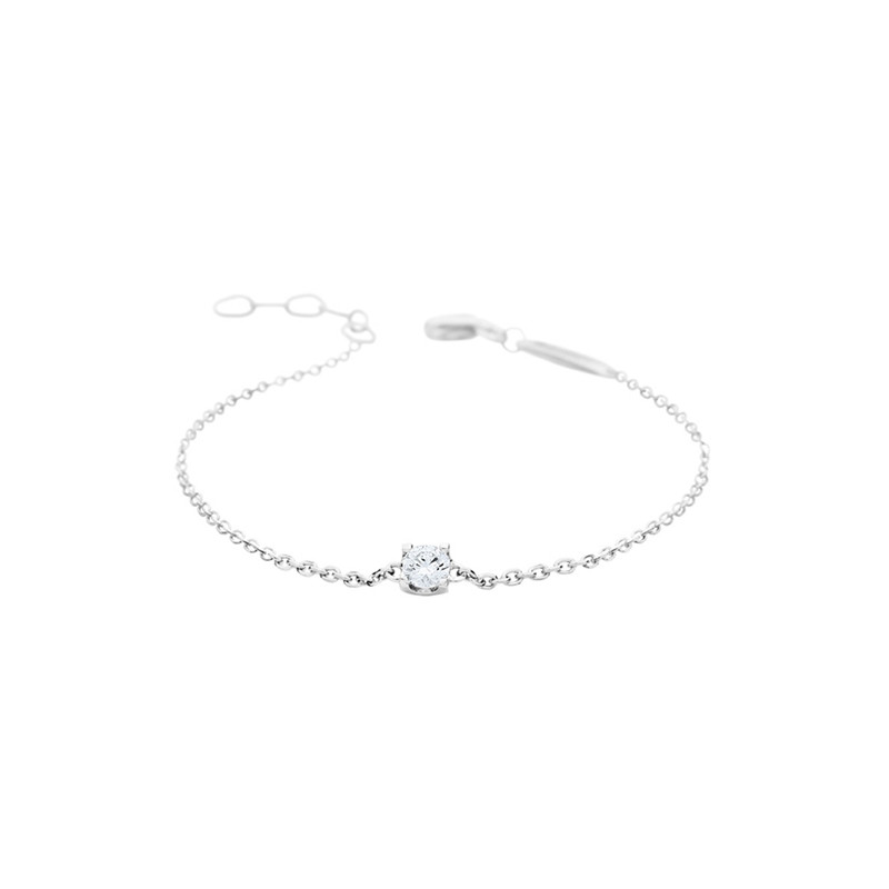 Bracelet fin pour femme en argent avec brillants oxydes de zirconium