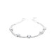 Elsa Lee Paris sterling silver 2 chains bracelet, with 5 princess cut clear Cubic Zirconia