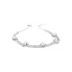 Elsa Lee Paris sterling silver 3 chains bracelet, with 7 princess cut clear Cubic Zirconia