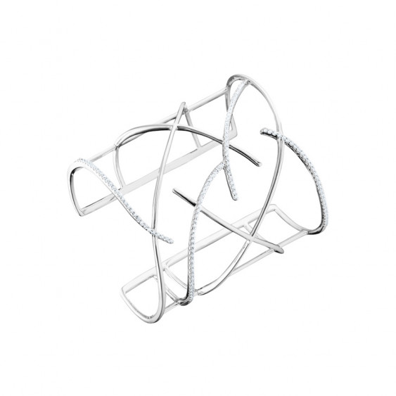 Silver cross bangle by Elsa Lee PARIS 