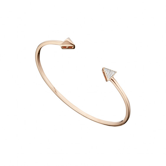 Rose gold arrow bangle bracelet in silver by Elsa Lee