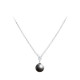 Elsa Lee Paris fine 925 sterling silver necklace with one grey pearl and one clear Cubic Zirconia