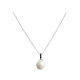 Elsa Lee Paris sterling silver necklace with 3 black Cubic Zirconia and 1 white pearl