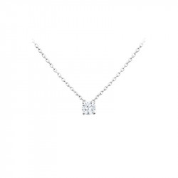 Elsa Lee Paris sterling silver necklace - one claws set diamond cut Cubic Zirconia 