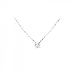 Elsa Lee Paris sterling silver necklace - one claws set diamond cut Cubic Zirconia 