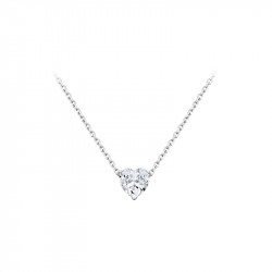 Collier Elsa Lee Paris, collection tradition, en argent et oxyde de Zirconium forme coeur