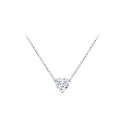 Elsa Lee Paris sterling silver necklace - one claws set heart shaped Cubic Zirconia 