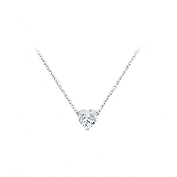 Collier Elsa Lee Paris, collection tradition, en argent et oxyde de Zirconium forme coeur