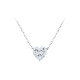 Elsa Lee Paris sterling silver necklace - one claws set heart shaped Cubic Zirconia 