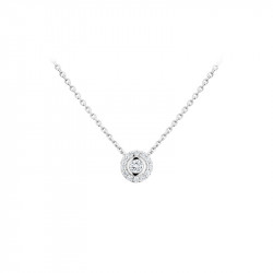 Elsa Lee Paris fine 925 sterling silver necklace - one silver chain, and 13 claws set Cubic Zirconia