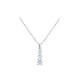 Elsa Lee Paris fine 925 sterling silver necklace - one silver chain and 3 claws set diamond cut Cubic Zirconia 