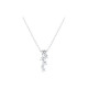 Elsa Lee Paris fine 925 sterling silver necklace - one silver chain, 6 claws set diamond cut Cubic Zirconia