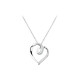Elsa Lee Paris sterling silver necklace with a heart shape pendant and clear Cubic Zirconia