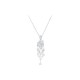 Elsa Lee Paris sterling silver necklace with flower shape pendant and clear Cubic Zirconia