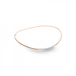 Collier Jonc Elsa Lee Paris, collection tendance, tour de cou rigide avec oxydes de Zirconium blancs