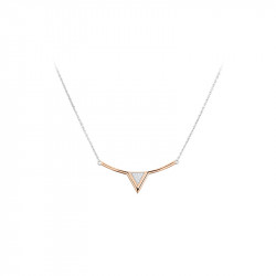 Collier Eden chaîne et argent rhodié rose Elsa Lee Paris, collection tendance, motif triangle