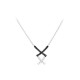 Black and white cross necklace in silver by Elsa Lee Paris 
